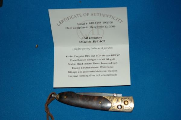 William and Henry Knife New in Box A.G. Russell