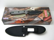 ESEE Knives USA 3S-KO Model 3 Micarta Partial Serrated Fixed Blade Sheath Knife in Box