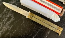 2 Vintage Balisong Butterfly Knives, Made In Pakistan, Nice Brass Handles, Original Boxes, Unused 