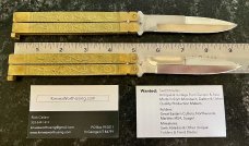 2 Vintage Balisong Butterfly Knives, Made In Pakistan, Nice Brass Handles, Original Boxes, Unused 