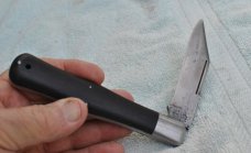 New York Knife Co. Walden Early Coke Bottle Ebony 5 1/4" Closed Tight Loud 1/2 Stop Civil War?