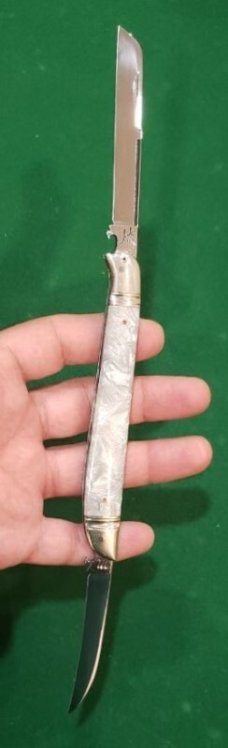 4 3/4" Custom Made Bird's Head Bolsters Half Congress, imitation Pearl Handles