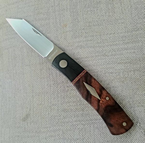 Willem Steenkamp Native..4".M390..Ironwood scales....G10 Bolsters..Kevlar spacer...slip.pouch.coa Willem Steenkamp Native..4".M390..Ironwood scales....G10 Bolsters..Kevlar spacer...slip.pouch.coa