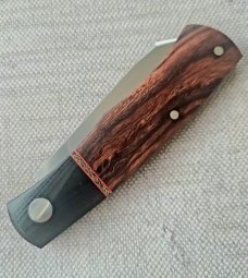 Willem Steenkamp Native..4".M390..Ironwood scales....G10 Bolsters..Kevlar spacer...slip.pouch.coa