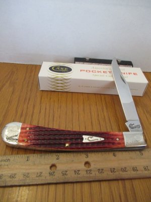Case Encyclopedia Mint Set Family Brands Cattaraugus Red Bone Bana Trapper Pattern # 6151 SS