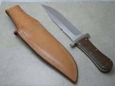*Custom* Lloyd Hale Wood Coffin Bowie Fixed Blade Sheath Knife