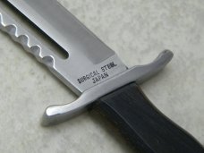 Miniature Rambo III Surgical Steel Japan Wood Fixed Blade Sheath Knife