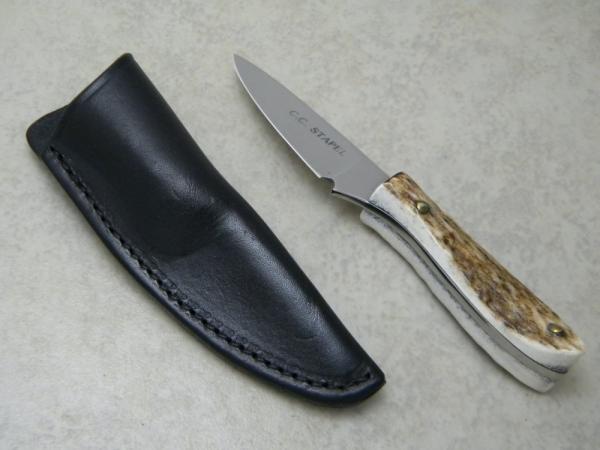 *Custom* C.C. (Chuck) Stapel Stag Miniature Fixed Blade Sheath Knife *Custom* C.C. (Chuck) Stapel Stag Miniature Fixed Blade Sheath Knife