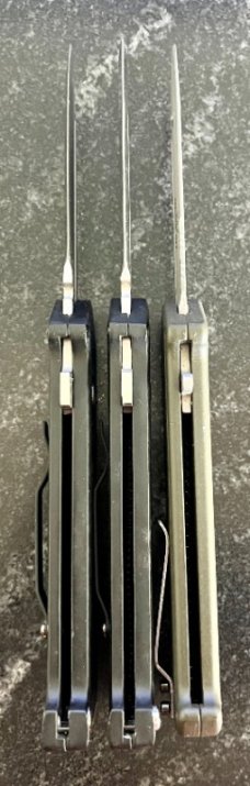 3 Dalton Cupid Clone Out The Front (OTF) Switchblade Knives, Unused 