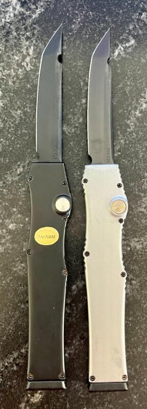2 Microtech Halo 3 Clone Out The Front (OTF) Switchblade Knives, Unused 