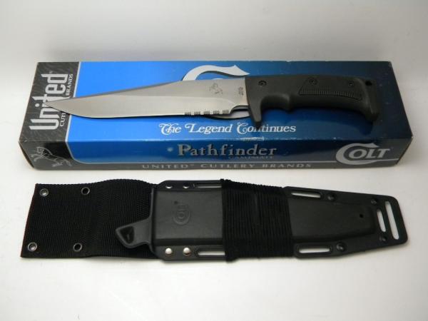 Colt United Cutlery CT27 Pathfinder 420J2 Stainless Partial Serrated Fixed Blade Sheath Knife in Box