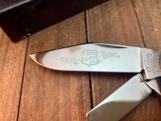 Queen City Cutlery Classics Rail Splitter Fire Oak Carved Stag Bone 2007