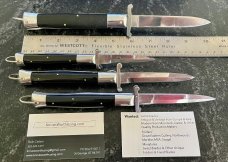 3 Rizzuto Estileto Milano & 1 Clone Rizzuto Switchblade Knives, Used 