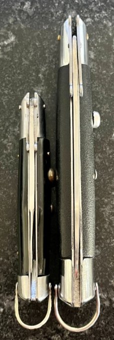 3 Rizzuto Estileto Milano & 1 Clone Rizzuto Switchblade Knives, Used 