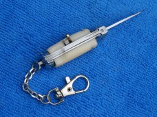3-3/4" Italian automatic Wasp Body Ivory handle Stiletto keychain Switchblade Knife 