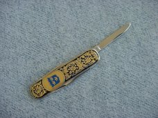 Vintage B&L Ekilstuna, Fancy Gold & Black Embossed Lobster Pattern Pocket Knife