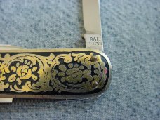 Vintage B&L Ekilstuna, Fancy Gold & Black Embossed Lobster Pattern Pocket Knife