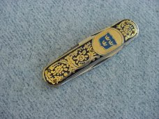 Vintage B&L Ekilstuna, Fancy Gold & Black Embossed Lobster Pattern Pocket Knife