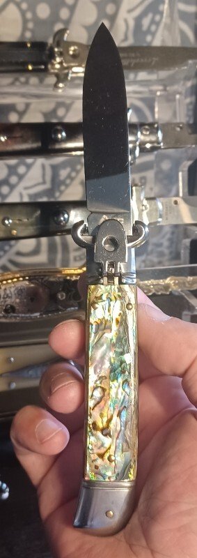 AKC SHELL PULLER WITH BEAUTIFUL ABALONE SHELL 