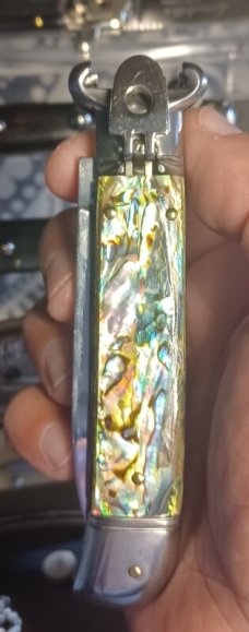 AKC SHELL PULLER WITH BEAUTIFUL ABALONE SHELL 
