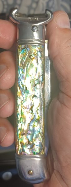 AKC SHELL PULLER WITH BEAUTIFUL ABALONE SHELL 