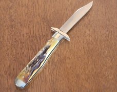 1971 CASE XX USA 5111 1/2 Stag CHEETAH Swing Guard Lockback Knife 9 dots SMALL Tang Stamp