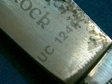 VINTAGE TREE UNITED BOKER CANDY STRIPE RUSTLER STOCK UC124CS FANCY FOLDING POCKET KNIFE KNIVES OLD