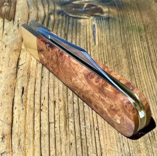 Michael May Classic Sheffield Barlow knife with Clip Point blade in beautiful Amboyna Burl scales