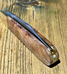 Michael May Classic Sheffield Barlow with Clip Point Blade and Elm Brr scales