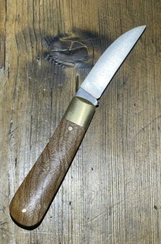 Michael May Classic Sheffield Barlow with a Wharncliffe Blade and Amboyna Burl scales