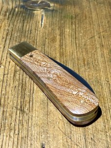 Michael May Classic Sheffield Barlow with a Wharncliffe Blade and Amboyna Burl scales