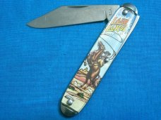 VINTAGE LASH LARUE COWBOY WESTERN TV NOVELTY AD EQUAL END FOLDING POCKET JACK KNIVES OLD WEST
