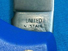 UNITED N STAHL UC8 BLUE FOLDING HUNTING SKINNING SURVIVAL JACK POCKET KNIFE KNIVES