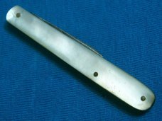 VINTAGE ANTIQUE FLOWER PETAL STAR STAMP PEARL FOLDING POCKET QUILL PEN KNIFE KNIVES OLD