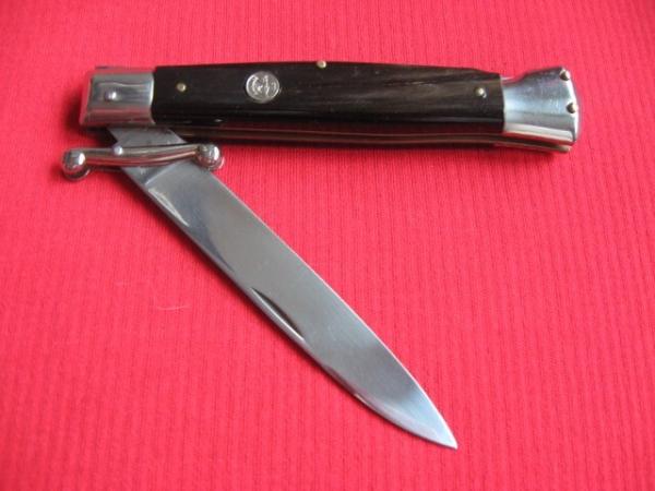 Older 9" Italian Falcon Manual Open Swing Guard Stiletto Knife 
