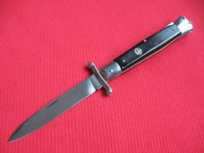 Older 9" Italian Falcon Manual Open Swing Guard Stiletto Knife 