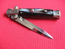 Older Oreste Dibon Italian 16cm. Imit. Horn STILETTO Switchblade Knife - New Old Stock