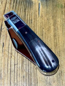 Taylor's Eye Witness Premium Barlow Clip with Buffalo Horn Scales and custom Back Spring Filing
