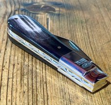 Taylor's Eye Witness Premium Barlow Clip with Buffalo Horn Scales and custom Back Spring Filing
