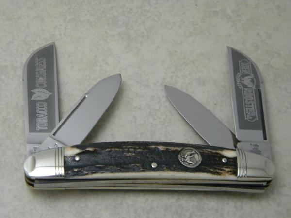 Hen & Rooster Bertram Cutlery Solingen Germany 224DS Stag Tobacco Congress Knife c.1994 Hen & Rooster Bertram Cutlery Solingen Germany 224DS Stag Tobacco Congress Knife c.1994