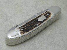 Bulldog Brand Solingen Germany Stag Copperhead Sportsman's Knife with Saw & Gutting Blade c.1998