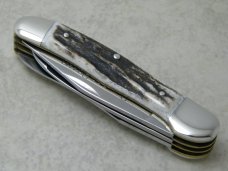 Bulldog Brand Solingen Germany Stag Copperhead Sportsman's Knife with Saw & Gutting Blade c.1998
