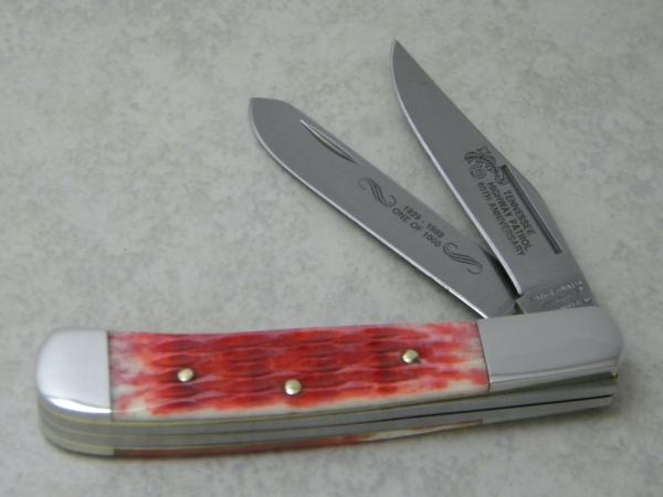 Parker-Edwards Jacksonville, AL Tennessee Highway Patrol 60th Anniversary Red Bone Trapper Knife Parker-Edwards Jacksonville, AL Tennessee Highway Patrol 60th Anniversary Red Bone Trapper Knife