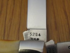 Case XX 1977 Blue Scroll Stag Handle Trapper Pattern # 5254 SSP