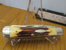 Case XX 1977 Blue Scroll Stag Handle Trapper Pattern # 5254 SSP