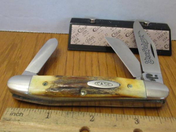 Case XX 1977 Blue Scroll Stag Handle Stockman Pattern # 5347HP SSP