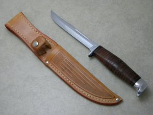 Case XX USA 1965-69 Stacked Leather 316-5 Fixed Blade Sheath Knife