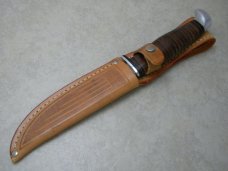 Case XX USA 1965-69 Stacked Leather 316-5 Fixed Blade Sheath Knife
