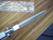 Renzo Beltrame 11" Stiletto Dagger Automatic Swivel Bolster White Pearlex Handles Beauty!
