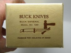 Buck 120 USA Black The General Fixed Blade Hunting Sheath Knife in Box - Early 1970's